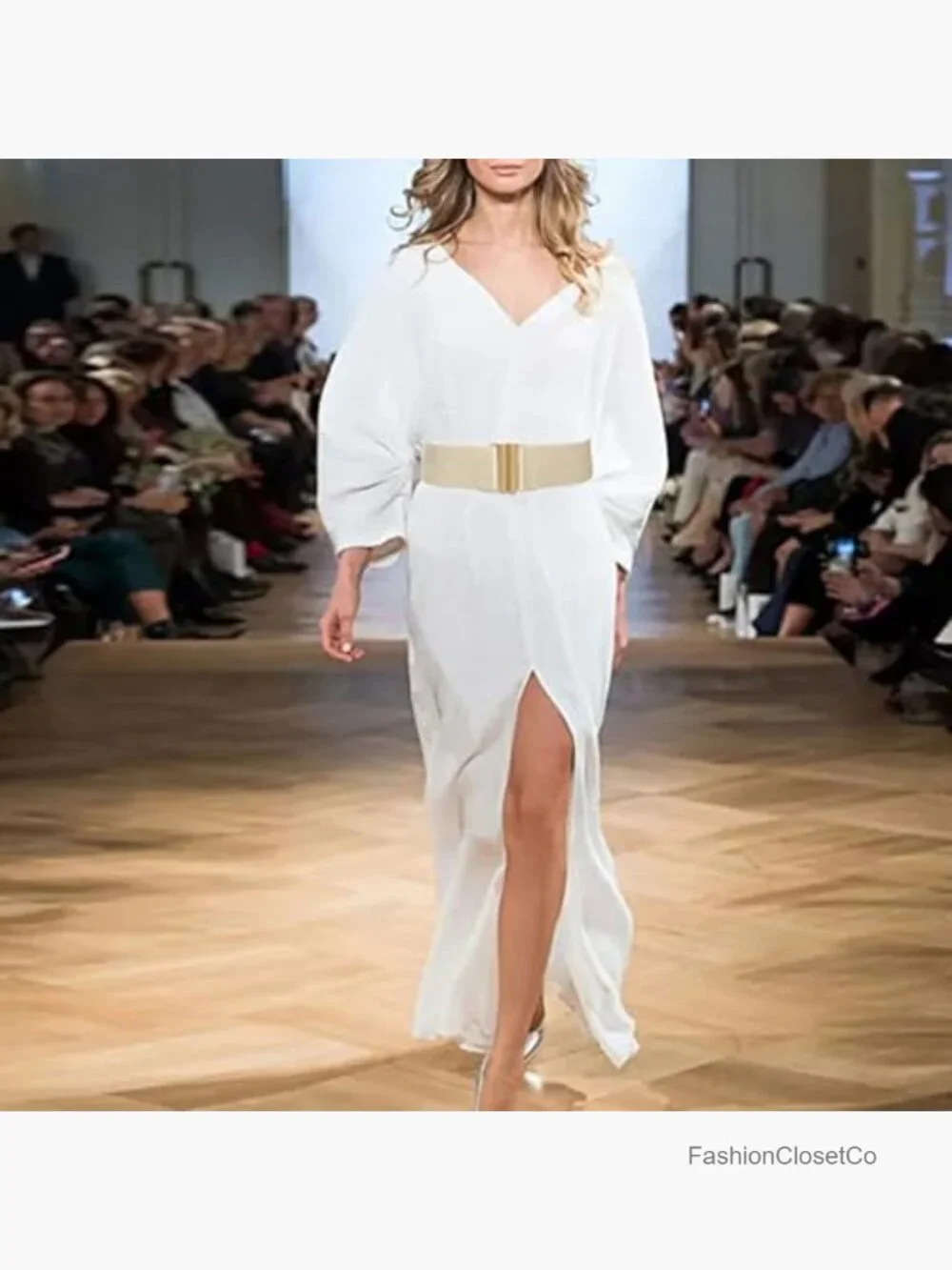 Wide Stretchy Waist Belt with Alloy Buckle for Dresses